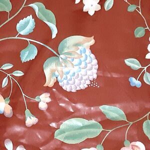3 sizes fabric remnants Stroheim & Romann burnt umber polished cotton floral